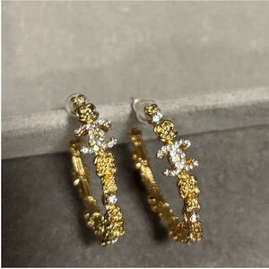 CHANEL Gold Hoop Earrings